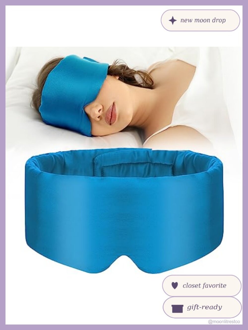 100% Mulberry Silk Sleep Mask Adjustable Blackout Eye Mask for Travel